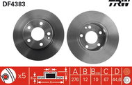 TRW Brake disc DF4383 set of 2 - Brake Disc