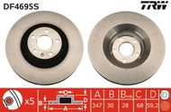 TRW Brake disc DF4695S set of 2 - Brake Disc
