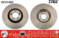 TRW Brake disc DF4748S set of 2 - Brake Disc