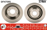 TRW Brake disc DF4759S set of 2 - Brake Disc