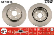 TRW Brake Disc DF4864S set of 2 - Brake Disc