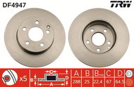 TRW Brake disc DF4947 set of 2 - Brake Disc