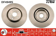 TRW Brake disc DF4949S set of 2 - Brake Disc