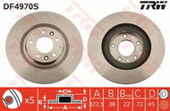 TRW Brake disc DF4970S set of 2 - Brake Disc