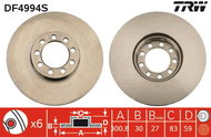 TRW Brake disc DF4994S set of 2 - Brake Disc