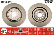 TRW Brake Disc DF6011S set of 2 - Brake Disc