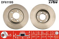 TRW Brake disc DF6119S set of 2 - Brake Disc