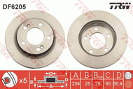 TRW Brake disc DF6205 set of 2 - Brake Disc