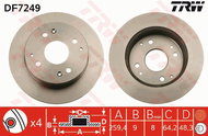 TRW Brake disc DF7249 set of 2 - Brake Disc