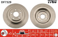 TRW Brake disc DF7329 set of 2 - Brake Disc