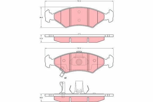 TRW Brzdové destičky GDB3224 - Brake Pads - Main image