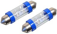 COMPASS - Žiarovka, 4 LED, 12 V, suf. 11X39 SV8.5, modrá, 2 ks - LED autožiarovka