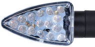 Oxford LED Arrow short clear glass black casing, pair - Motorbike Turn Signals
