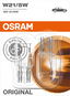 Car Bulb Osram Originál W21/5W, 12V, 21/5W, W3x16q, 2 kusy v balení - Autožárovka