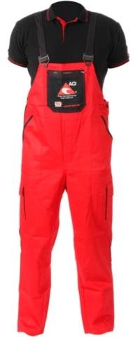 ACI work trousers with overalls red, size 64 - Work Trousers - Main image