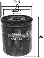 VALEO Olejový filter 586146 - Olejový filter