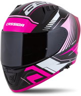 CASSIDA Aero Drome 2025, black pearl/pink/white, size 4.5 mm, w/w M - Motorbike Helmet