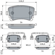 BOSCH Brake pads 0 986 424 057 - Brake Pads