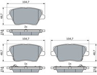 BOSCH Brake pad set 0 986 424 864 - Brake Pads