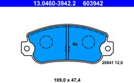 ATE 603942 Brake pad set 13.0460-3942.2 - Brake Pads