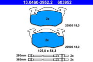 ATE 603952 Brake pad set 13.0460-3952.2 - Brake Pads
