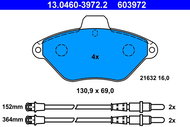ATE 603972 Brake pad set 13.0460-3972.2 - Brake Pads