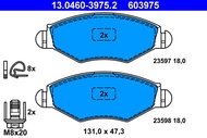 ATE 603975 Brake pad set 13.0460-3975.2 - Brake Pads