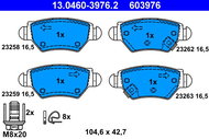 ATE 603976 Brake pad set 13.0460-3976.2 - Brake Pads