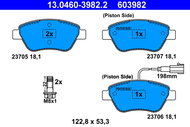 ATE 603982 Brake pad set 13.0460-3982.2 - Brake Pads