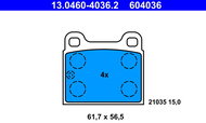ATE 604036 Brake pad set 13.0460-4036.2 - Brake Pads
