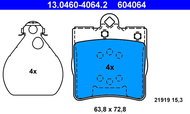 ATE 604064 Brake pad set 13.0460-4064.2 - Brake Pads