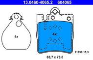 ATE 604065 Brake pad set 13.0460-4065.2 - Brake Pads