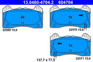 ATE Brake pads 13.0460-4704.2 - Brake Pads
