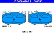 ATE Brake pad set 13.0460-4705.2 - Brake Pads