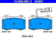 ATE 604801 Brake pad set 13.0460-4801.2 - Brake Pads