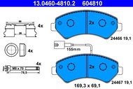 ATE 604810 Brake pad set 13.0460-4810.2 - Brake Pads