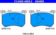 ATE 604869 Brake pad set 13.0460-4869.2 - Brake Pads
