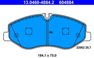 ATE 604884 Brake pad set 13.0460-4884.2 - Brake Pads