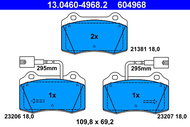 ATE 604968 Brake pad set 13.0460-4968.2 - Brake Pads