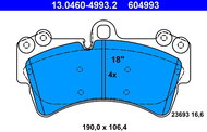 ATE 604993 Brake pad set 13.0460-4993.2 - Brake Pads