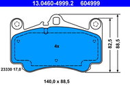 ATE 604999 Brake pad set 13.0460-4999.2 - Brake Pads