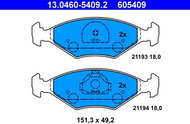 ATE Brake pad set 13.0460-5409.2 - Brake Pads