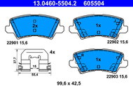 ATE 605504 Brake pad set 13.0460-5504.2 - Brake Pads