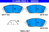 ATE Brake pads 13.0460-5522.2 - Brake Pads