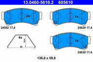 ATE 605610 Brake pad set 13.0460-5610.2 - Brake Pads