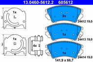 ATE 605612 Brake pad set 13.0460-5612.2 - Brake Pads