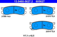 ATE 605627 Brake pad set 13.0460-5627.2 - Brake Pads