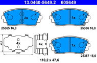 ATE 605649 Brake pad set 13.0460-5649.2 - Brake Pads