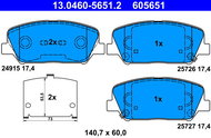 ATE 605651 Brake pad set 13.0460-5651.2 - Brake Pads