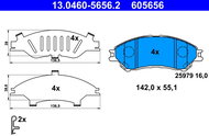 ATE 605656 Brake pad set 13.0460-5656.2 - Brake Pads